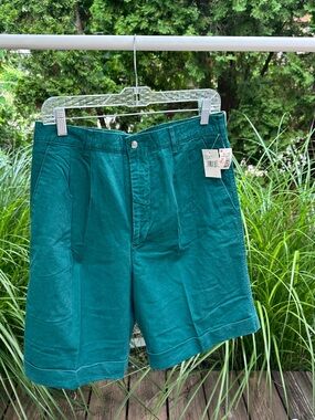 NWT Vintage Preswick & Moore Dark Green Teal 100% Cotton Men's Shorts